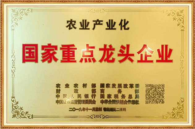 農(nóng)業(yè)產(chǎn)業(yè)化國家重點(diǎn)龍頭企業(yè)